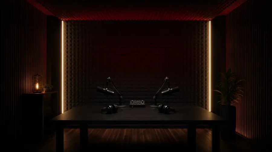 A podcast and interview studio set up for a branded series